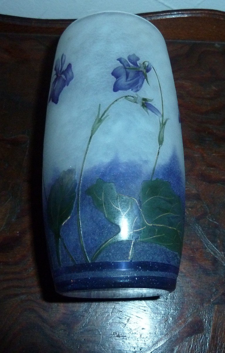 Daum Nancy- Vase Violettes-art Nouveau-photo-7