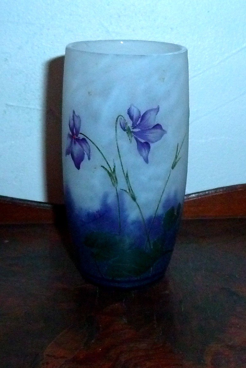 Daum Nancy- Vase Violettes-art Nouveau