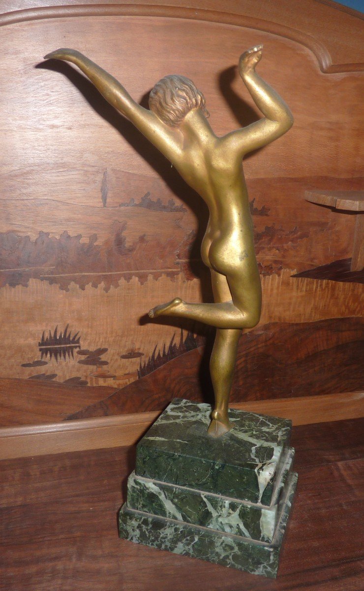 Art Deco Statue - Woman In Bronze-photo-4