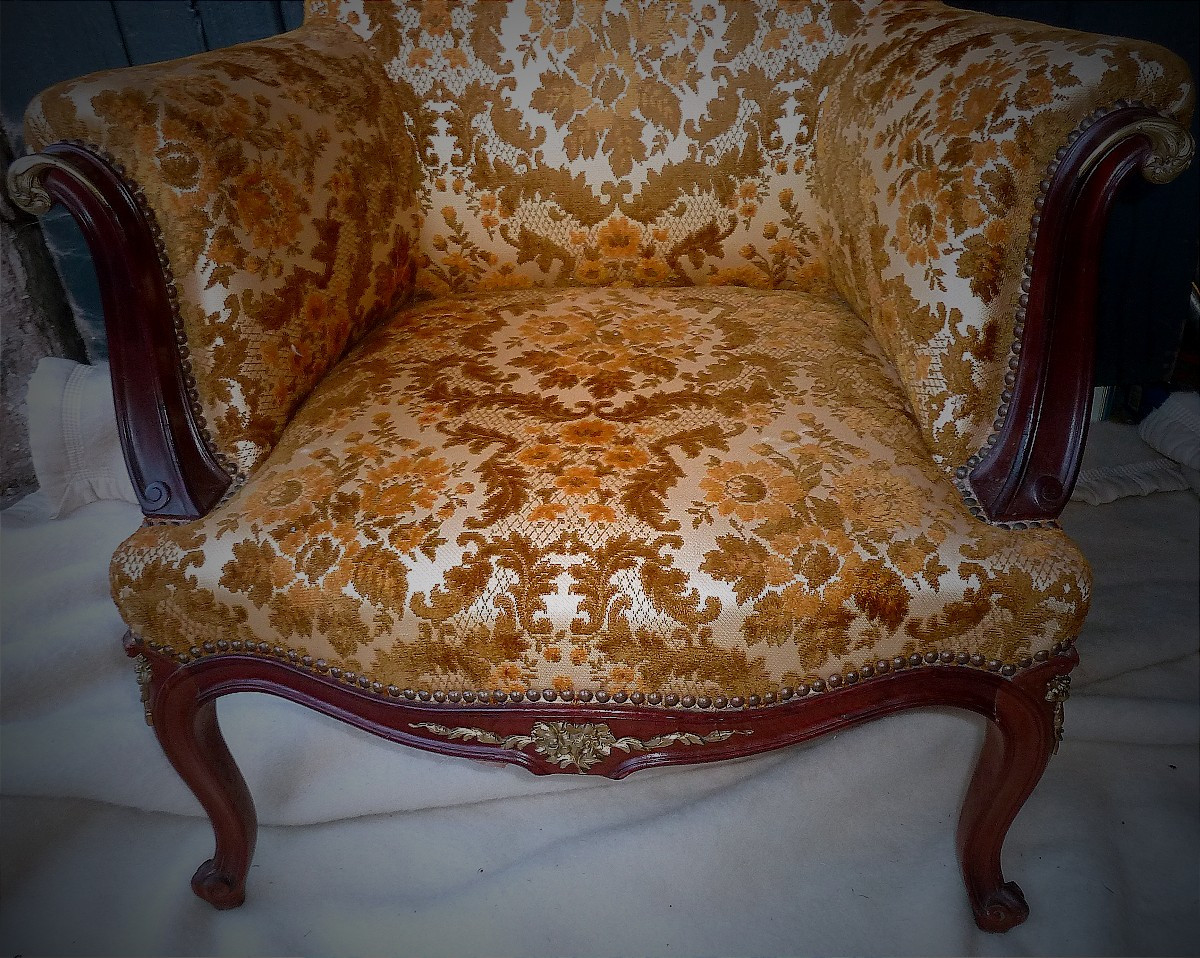 fauteuil acajou et bronze