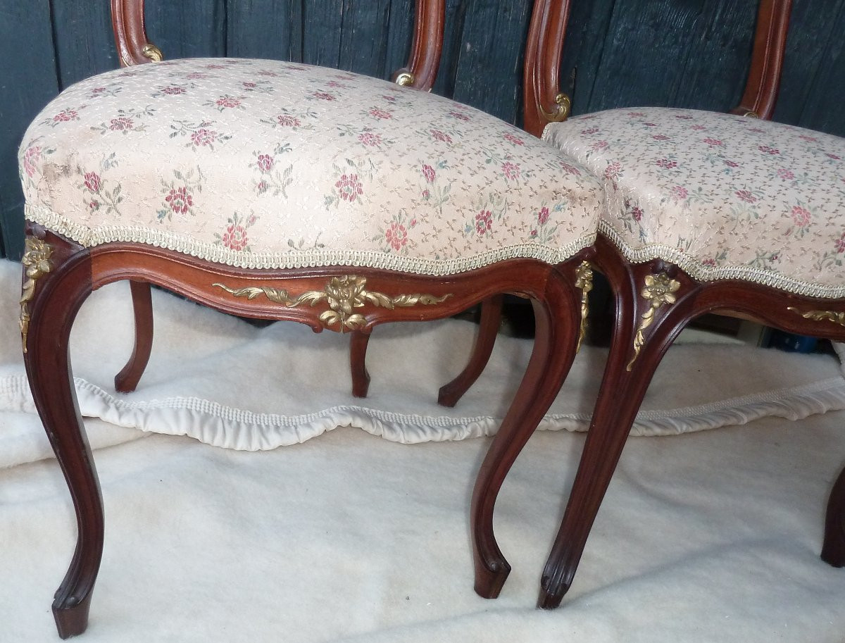 Louis XV Style Chairs, Bronze Decor-photo-4