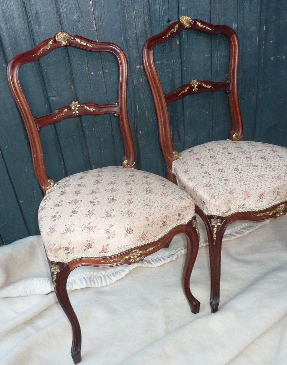 Louis XV Style Chairs, Bronze Decor-photo-1