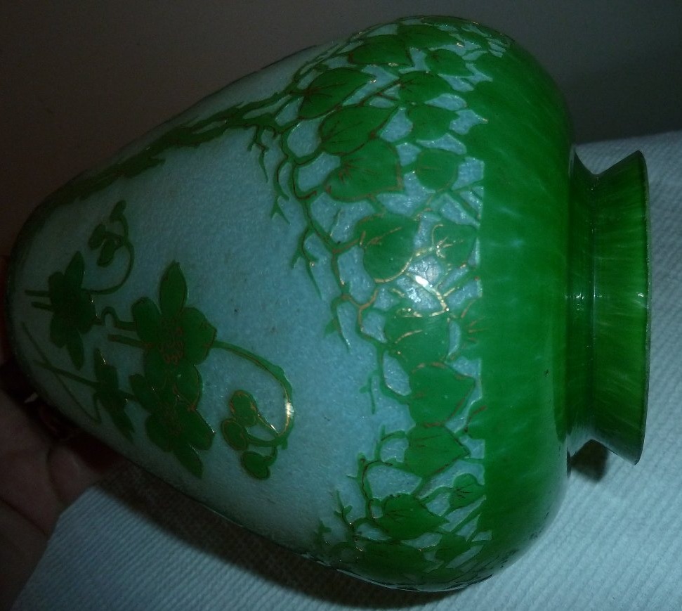 Art Nouveau Engraved Glass Globe-photo-3