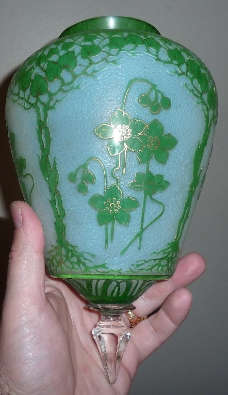 Art Nouveau Engraved Glass Globe-photo-2