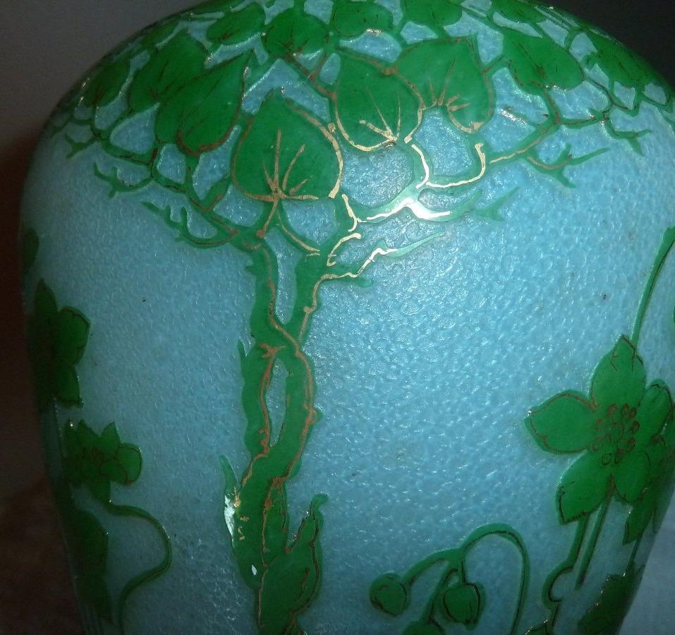Art Nouveau Engraved Glass Globe-photo-3