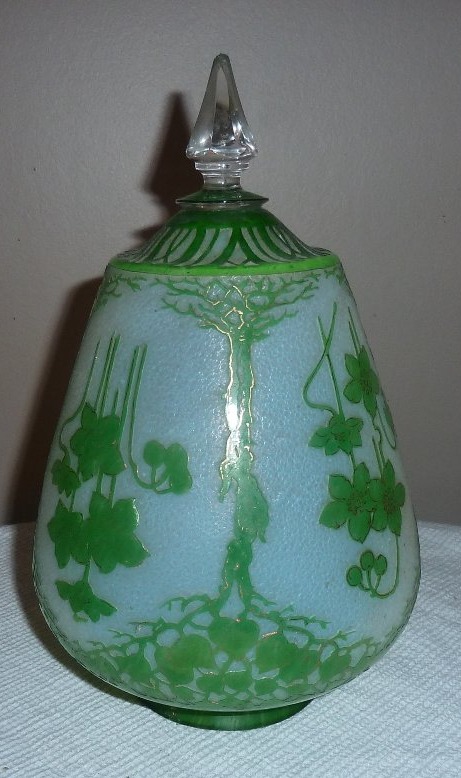 Art Nouveau Engraved Glass Globe