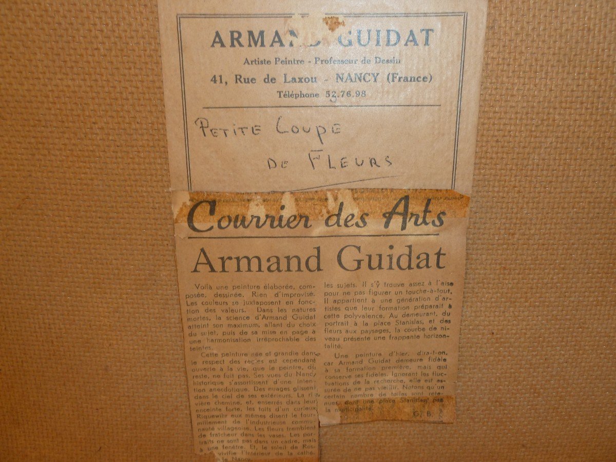 Tableau Armand Guidat-petite Coupe De Fleurs-photo-3