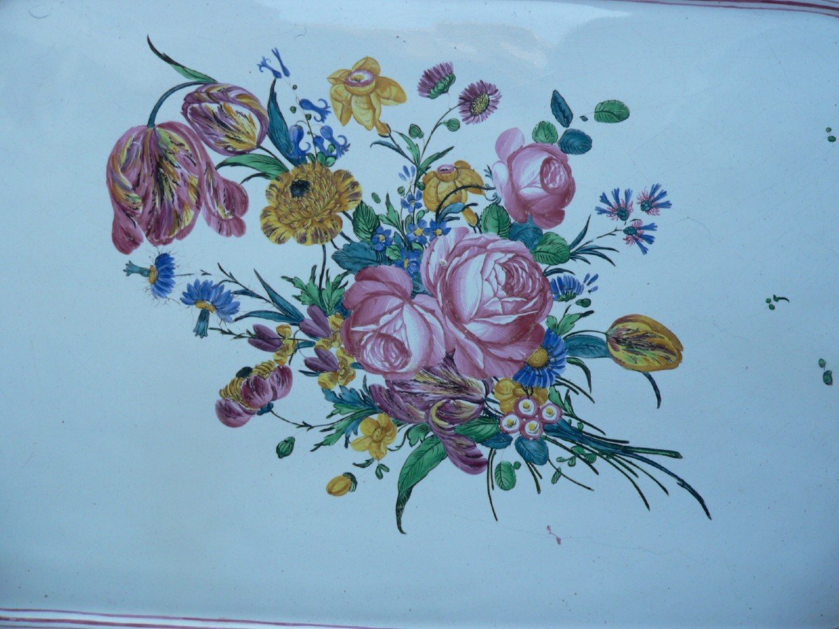 Les Islettes Earthenware XVIIIth Large Tray In Cabarets-photo-2