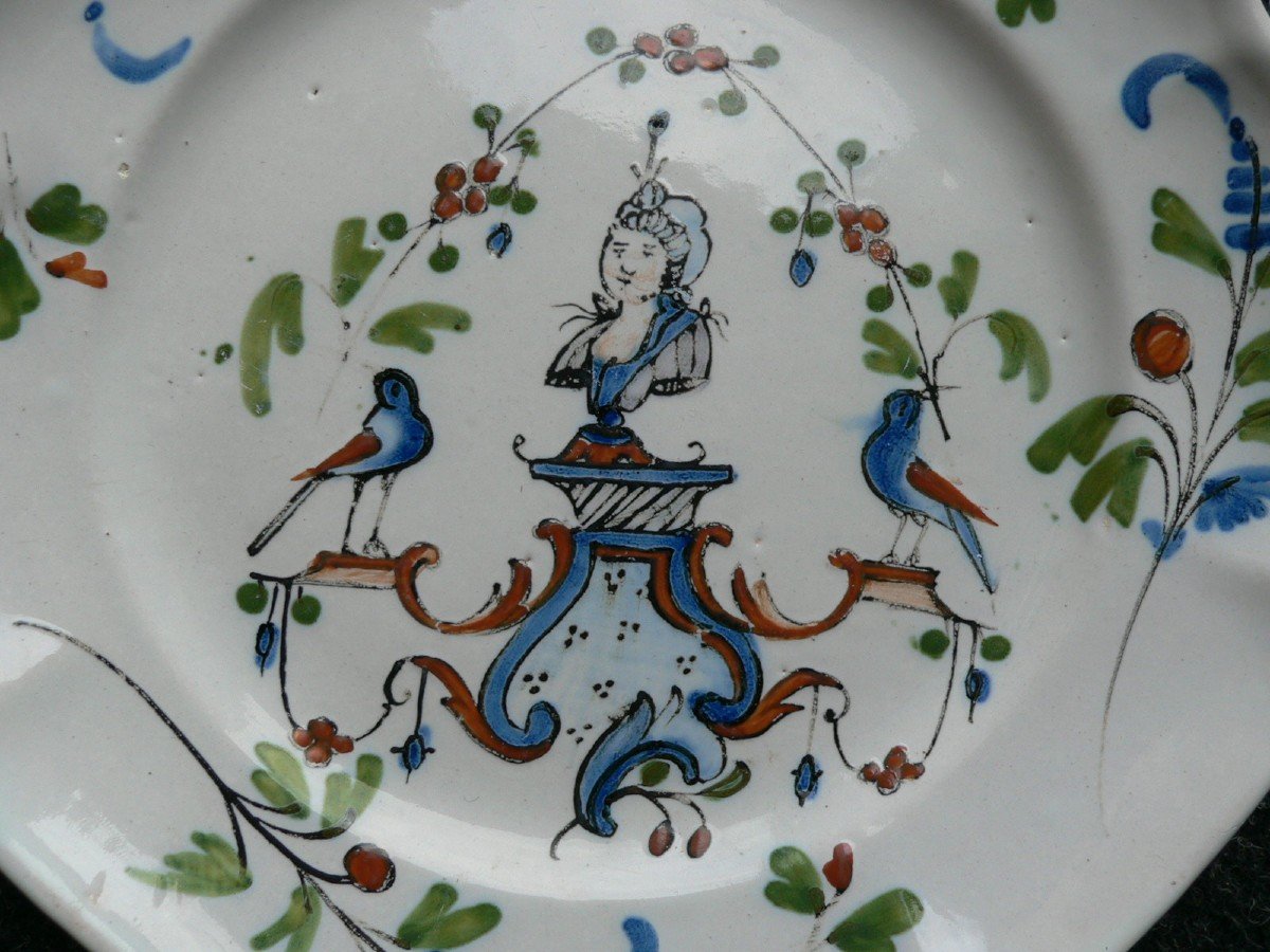 Assiette De Mariage En Faïence Lunéville XVIIIème-photo-2