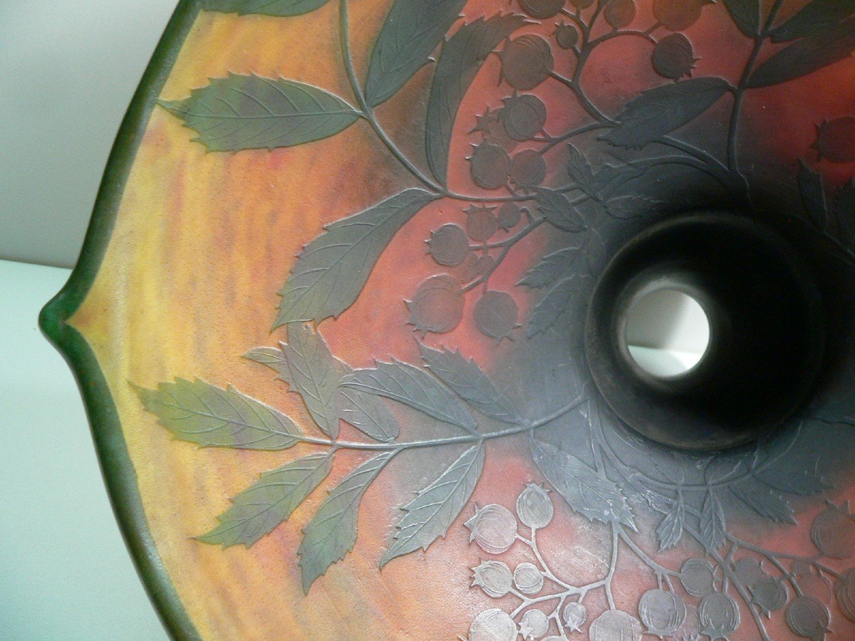 Lampshade In Glass Paste Signed Daum Nancy-photo-2