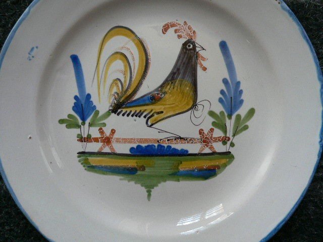 19th Century Rioz Earthenware Plate-photo-2