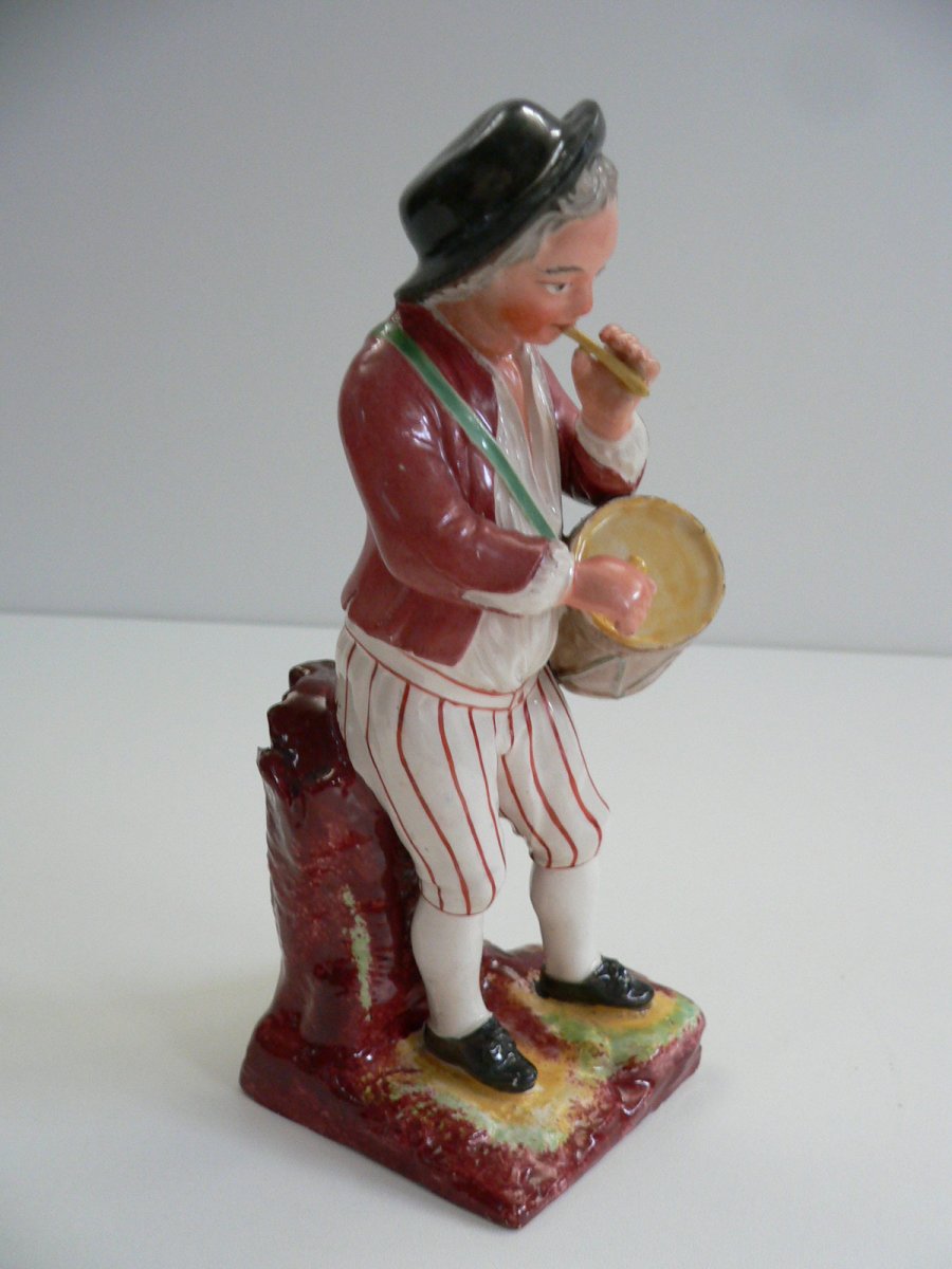 Earthenware Statuette From Lunéville Nineteenth To The Galoubet Player-photo-2