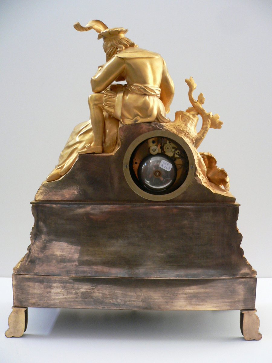 Grande Pendule En Bronze Doré  Début  XIXème-photo-1