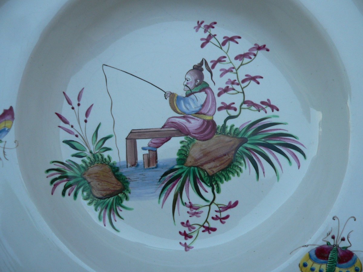 Earthenware Plate From Lunéville End XVIII With Chinese Decor-photo-2