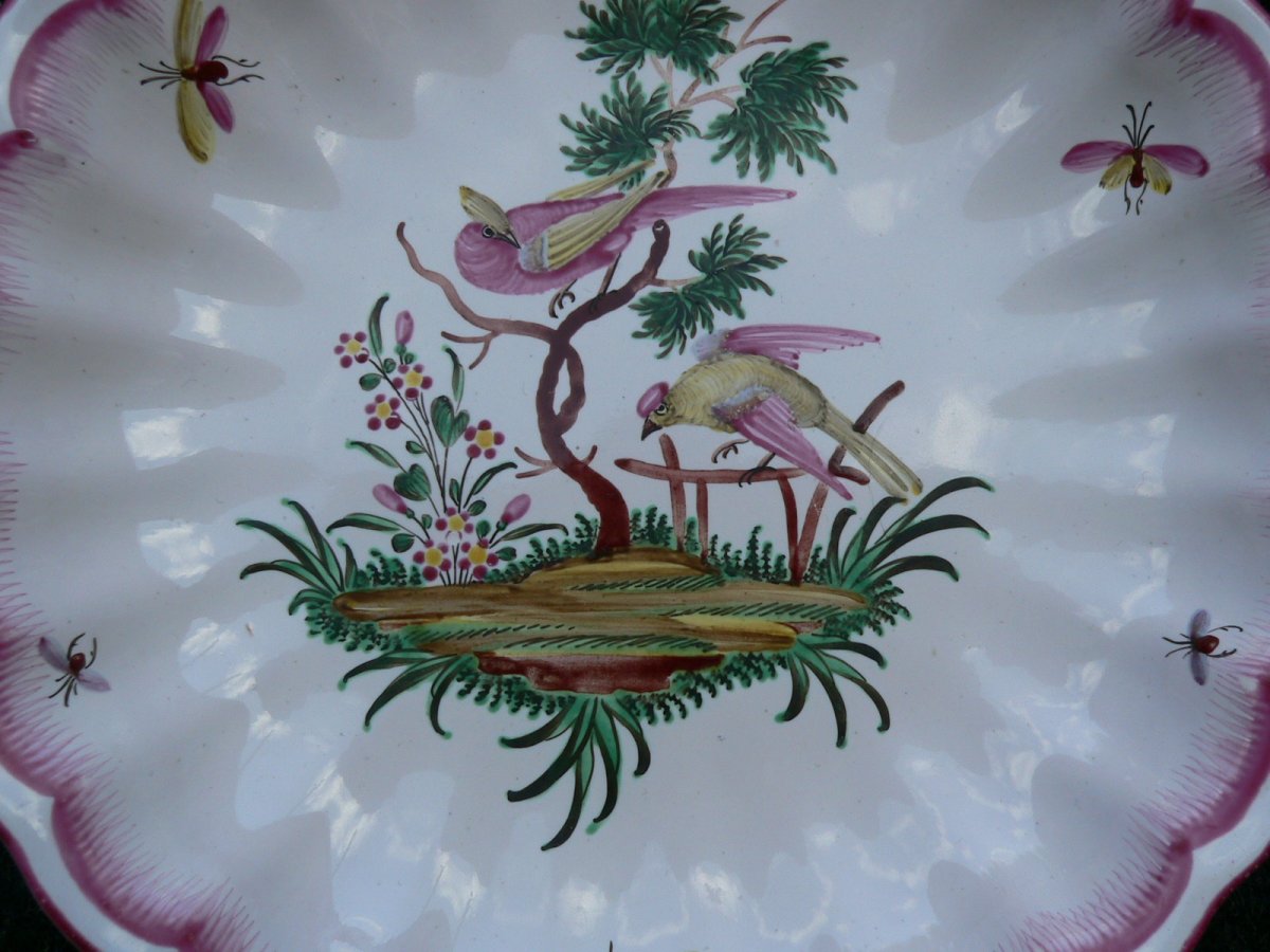 Ecuelle En Faïence De Lunéville XVIIIème  Décor Aux Oiseaux-photo-2