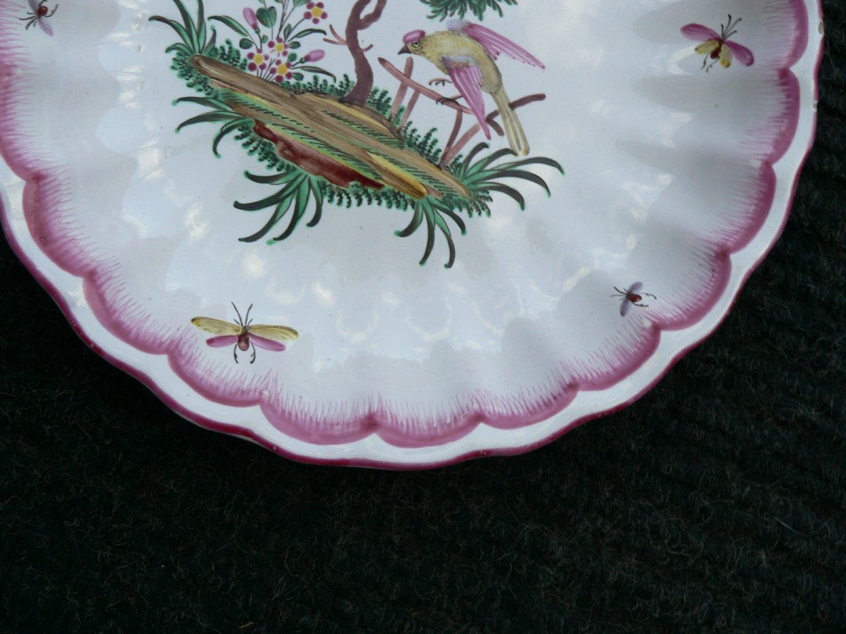 Eighteenth Lunéville Earthenware Bowl Decor With Birds-photo-1