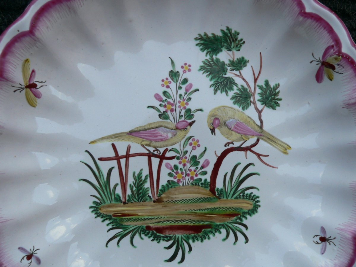 Eighteenth Lunéville Earthenware Bowl Decor With Birds-photo-2