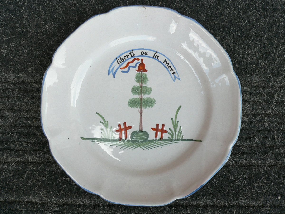 Revolutionary Plate In Earthenware By Waly XVIIIth 