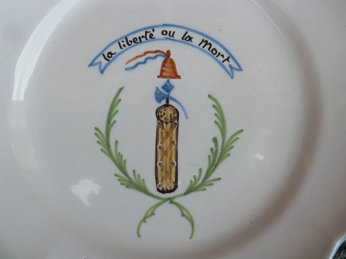 Revolutionary Plate In Earthenware By Waly Eighteenth Beam Of Lictor-photo-2