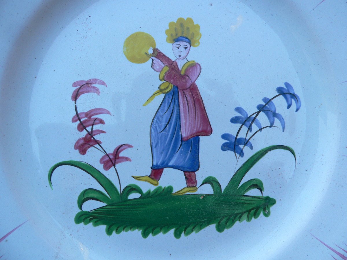 Earthenware Plate From Islettes Early Nineteenth Decor With The Persian Dancer-photo-2