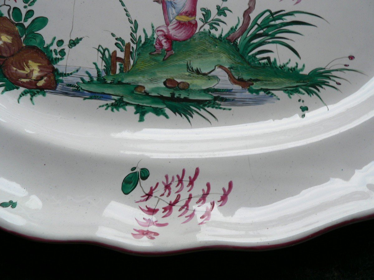 Oval Dish In Faience From Islettes Eighteenth-photo-6