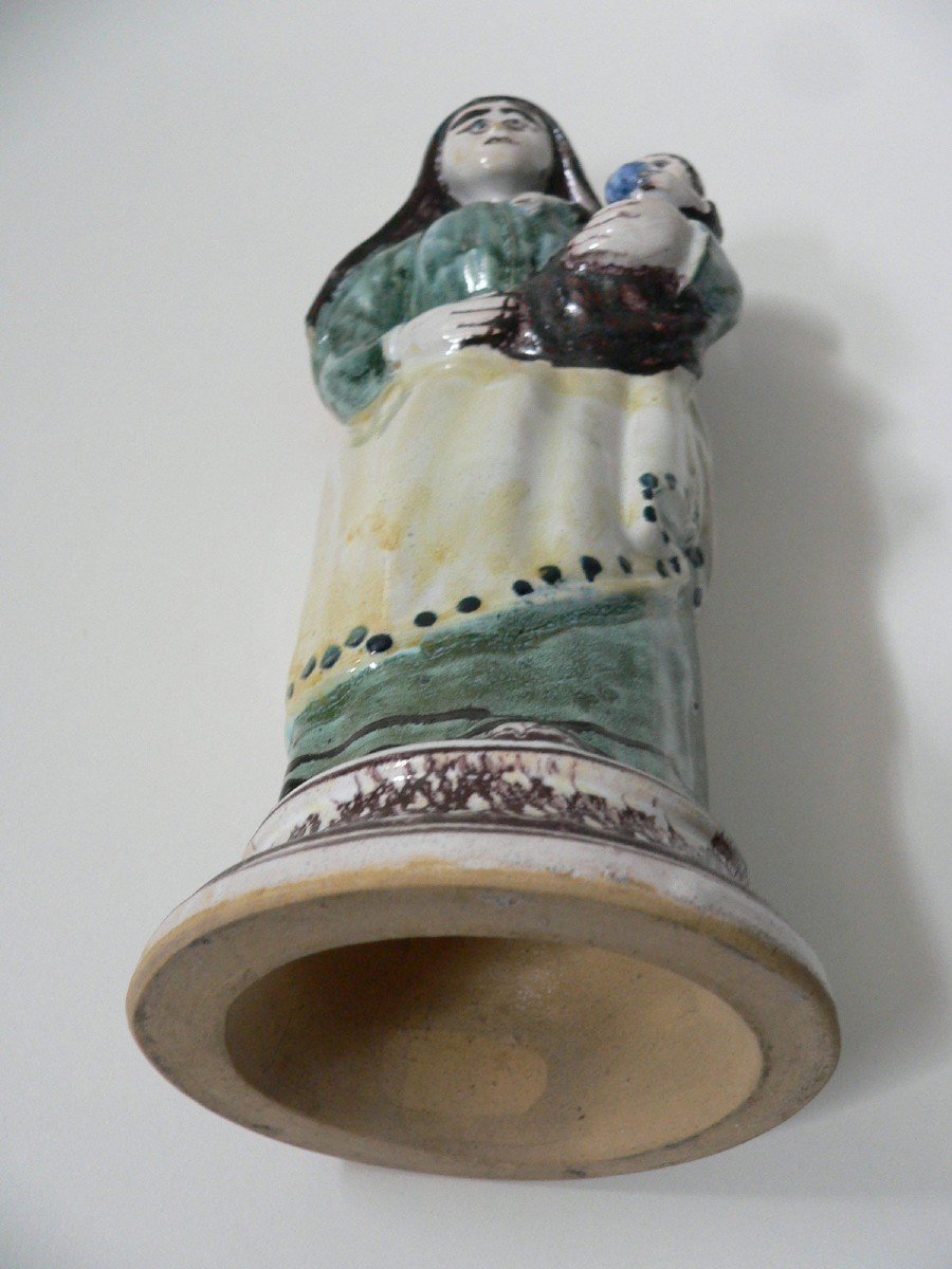 Virgin And Child In Nevers Earthenware Early 19th Century-photo-2