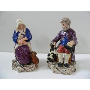 Pair Of Earthenware Statuettes From Islettes XIX