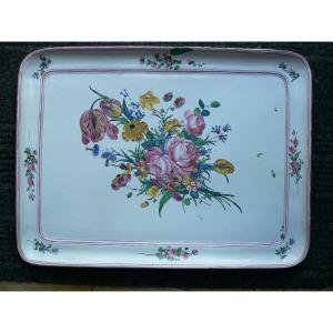 Les Islettes Earthenware XVIIIth Large Tray In Cabarets