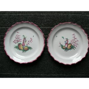 Pair Of Earthenware Plates From Islettes Nineteenth