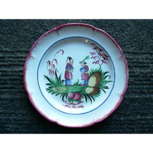 Earthenware Plate Of Islettes XIXth Decor With Chinese