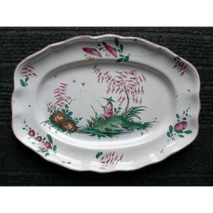 Oval Dish In Faience From Islettes Eighteenth