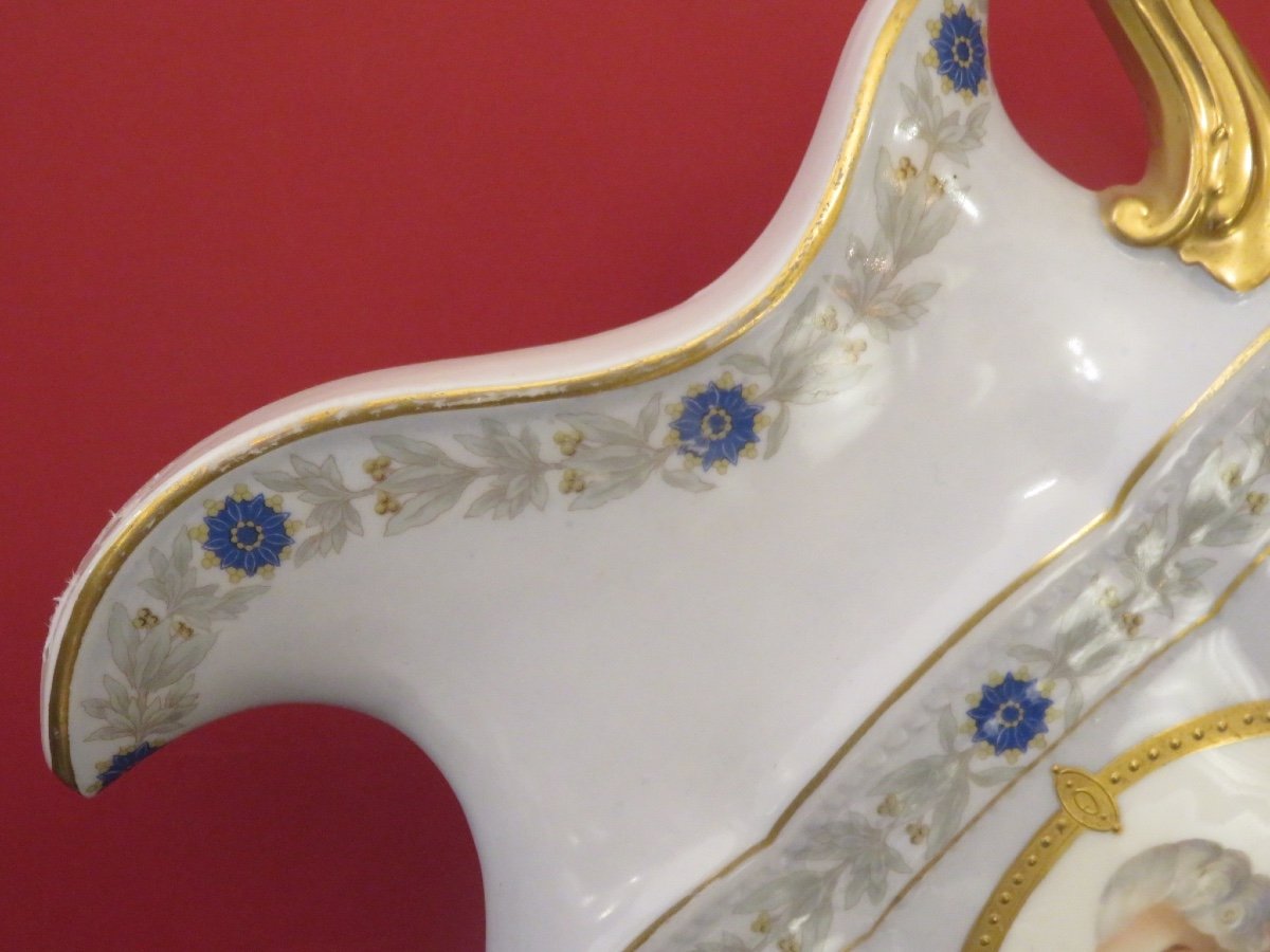 Half Painted Porcelain Vase Intended For Porcelain Representatives After Joseph Boze-photo-2