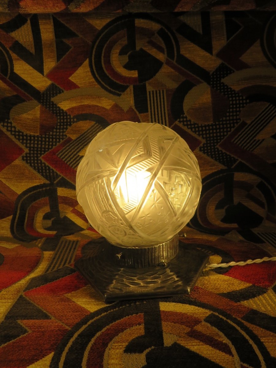 Lampe Art Déco Signée Muller Frères Luneville-photo-2