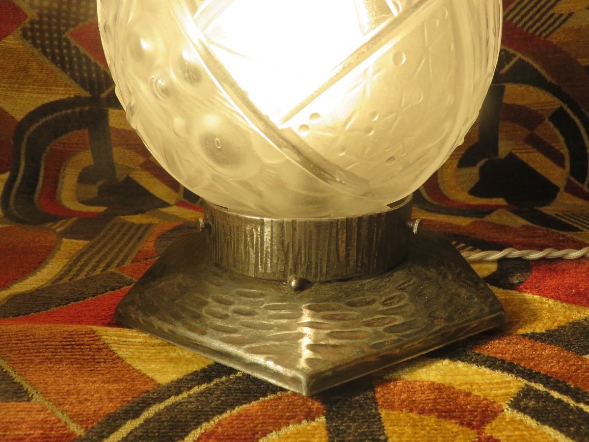 Lampe Art Déco Signée Muller Frères Luneville-photo-3