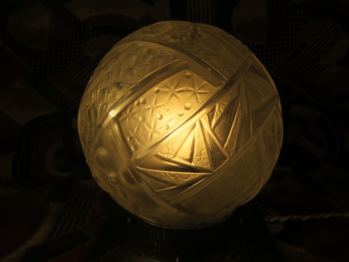 Lampe Art Déco Signée Muller Frères Luneville-photo-4