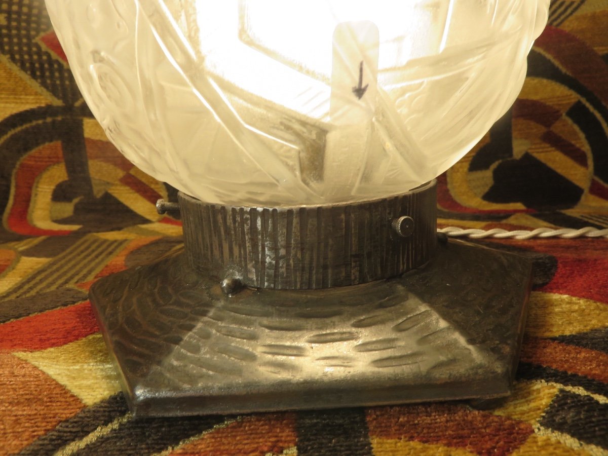 Lampe Art Déco Signée Muller Frères Luneville-photo-1