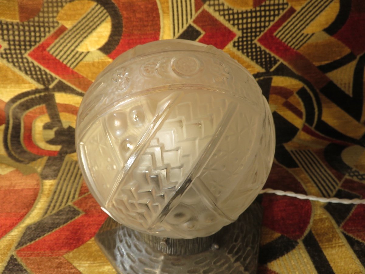 Lampe Art Déco Signée Muller Frères Luneville-photo-3