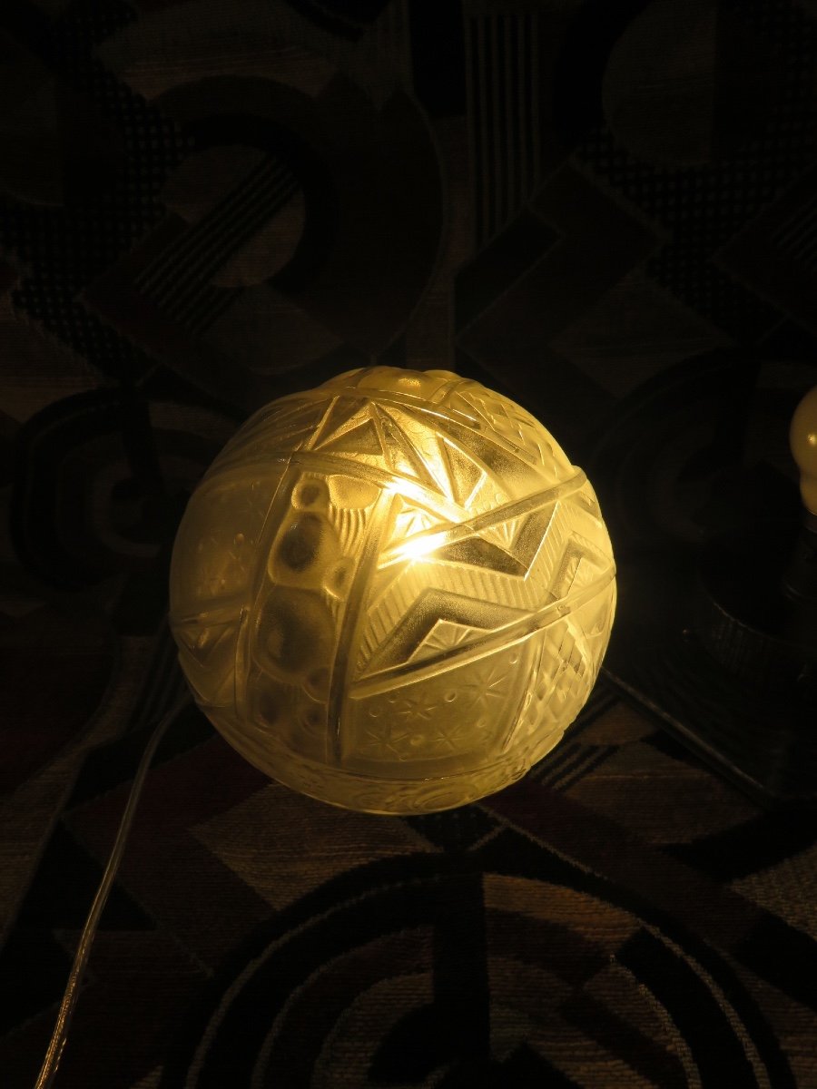 Lampe Art Déco Signée Muller Frères Luneville-photo-4