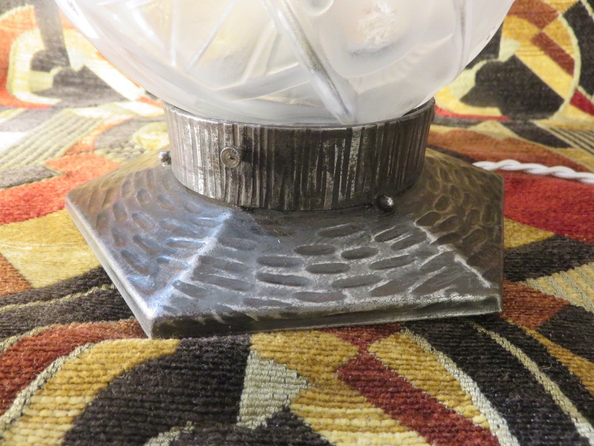 Lampe Art Déco Signée Muller Frères Luneville-photo-5