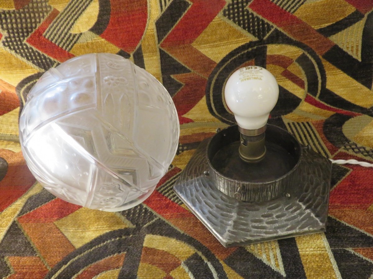 Lampe Art Déco Signée Muller Frères Luneville-photo-6