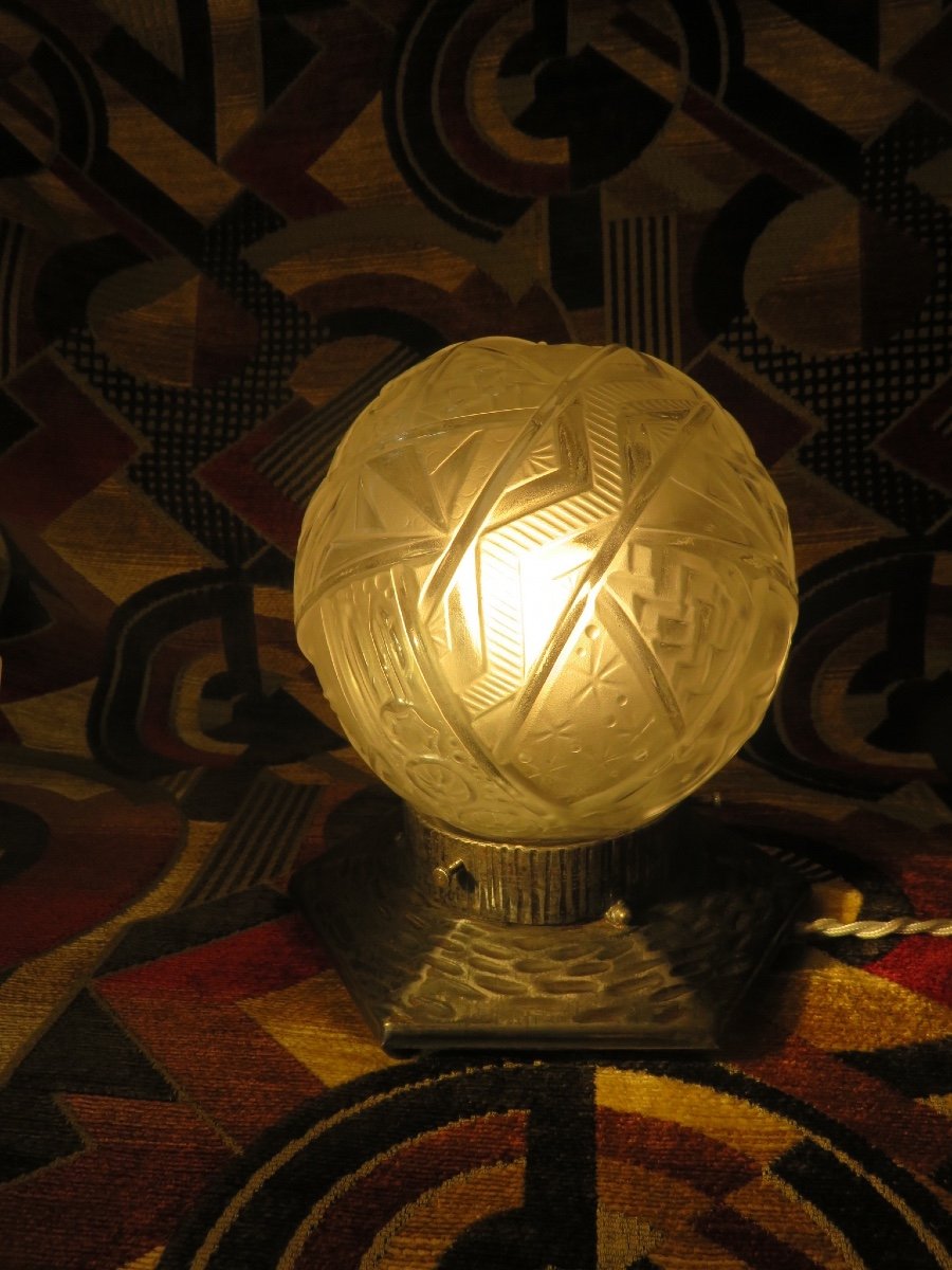 Lampe Art Déco Signée Muller Frères Luneville-photo-7