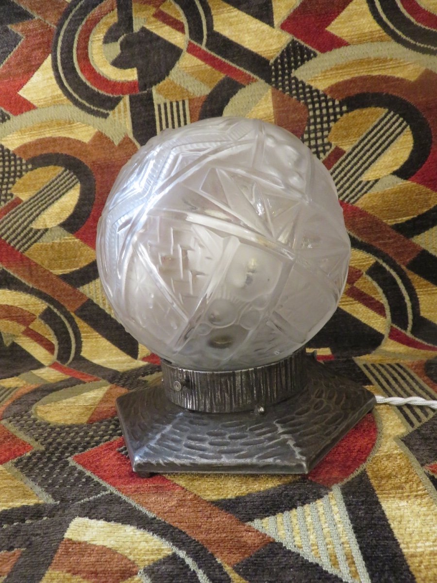 Lampe Art Déco Signée Muller Frères Luneville-photo-8