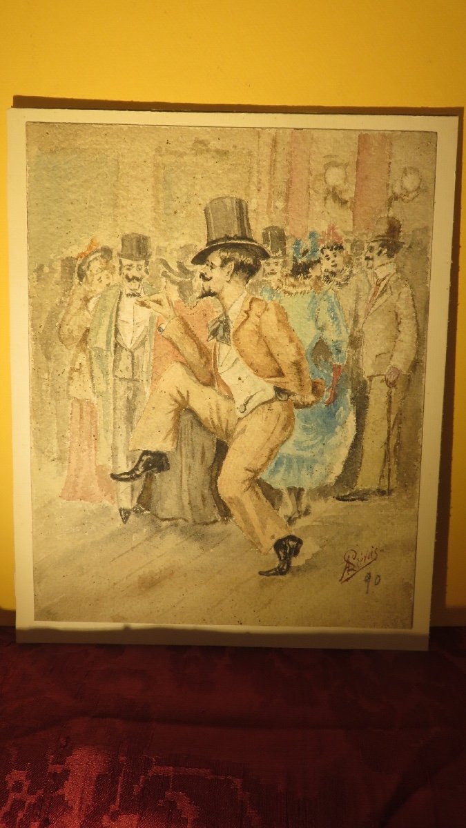 Pastel Of A Cabaret Dancer Late XIX Signed A Prévois? 1890-photo-3