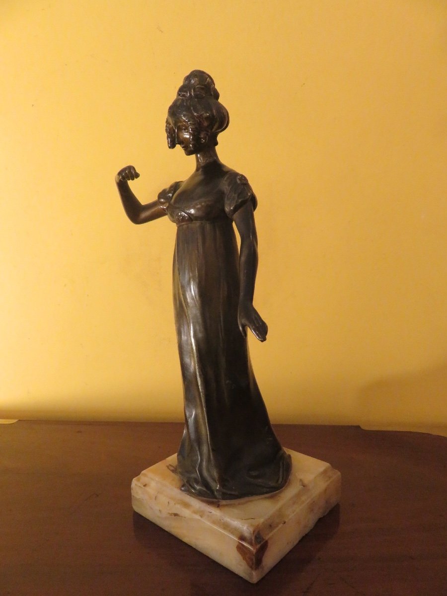 Bronze "woman With Ringlets" Signed Louis Sosson-photo-2