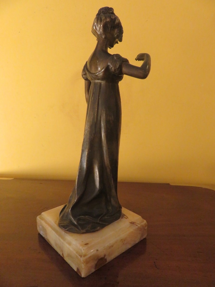 Bronze "woman With Ringlets" Signed Louis Sosson-photo-1