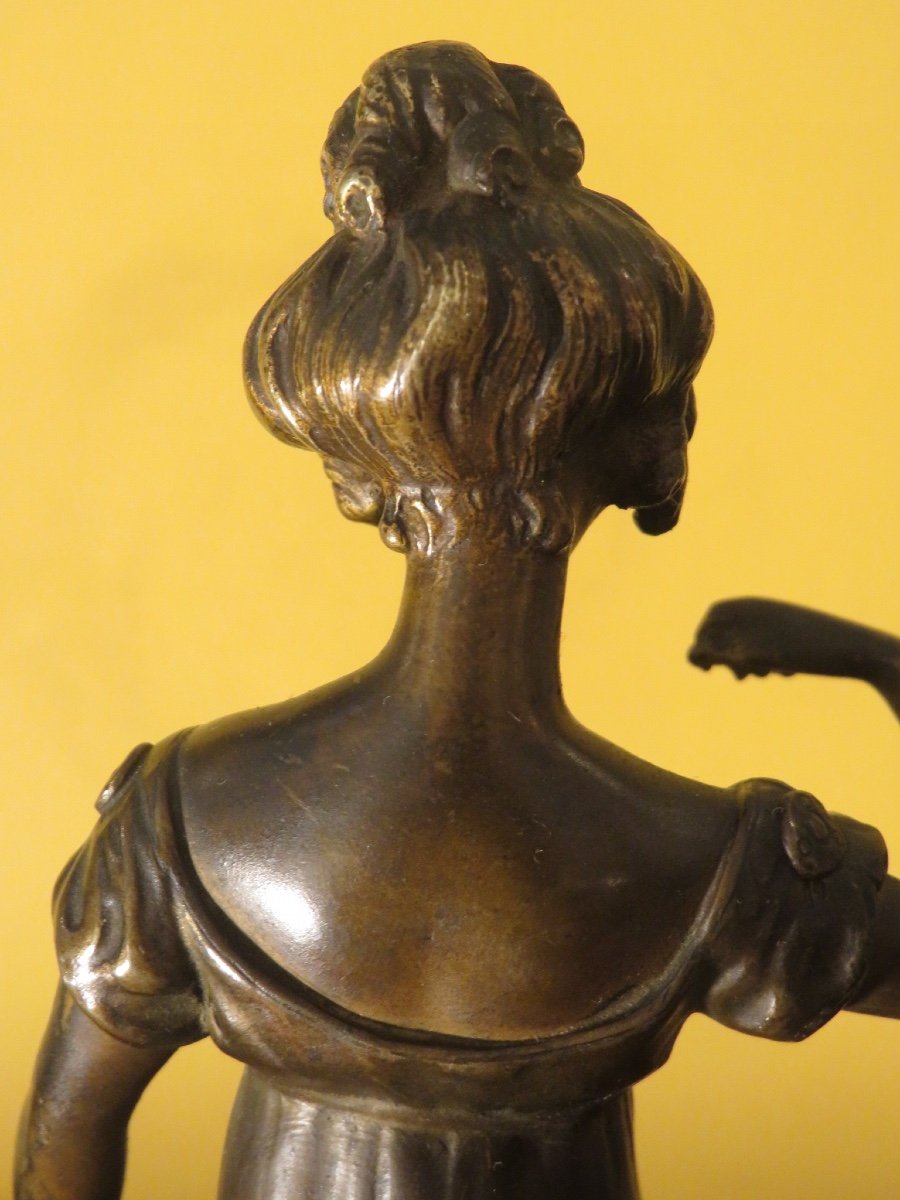 Bronze "woman With Ringlets" Signed Louis Sosson-photo-4