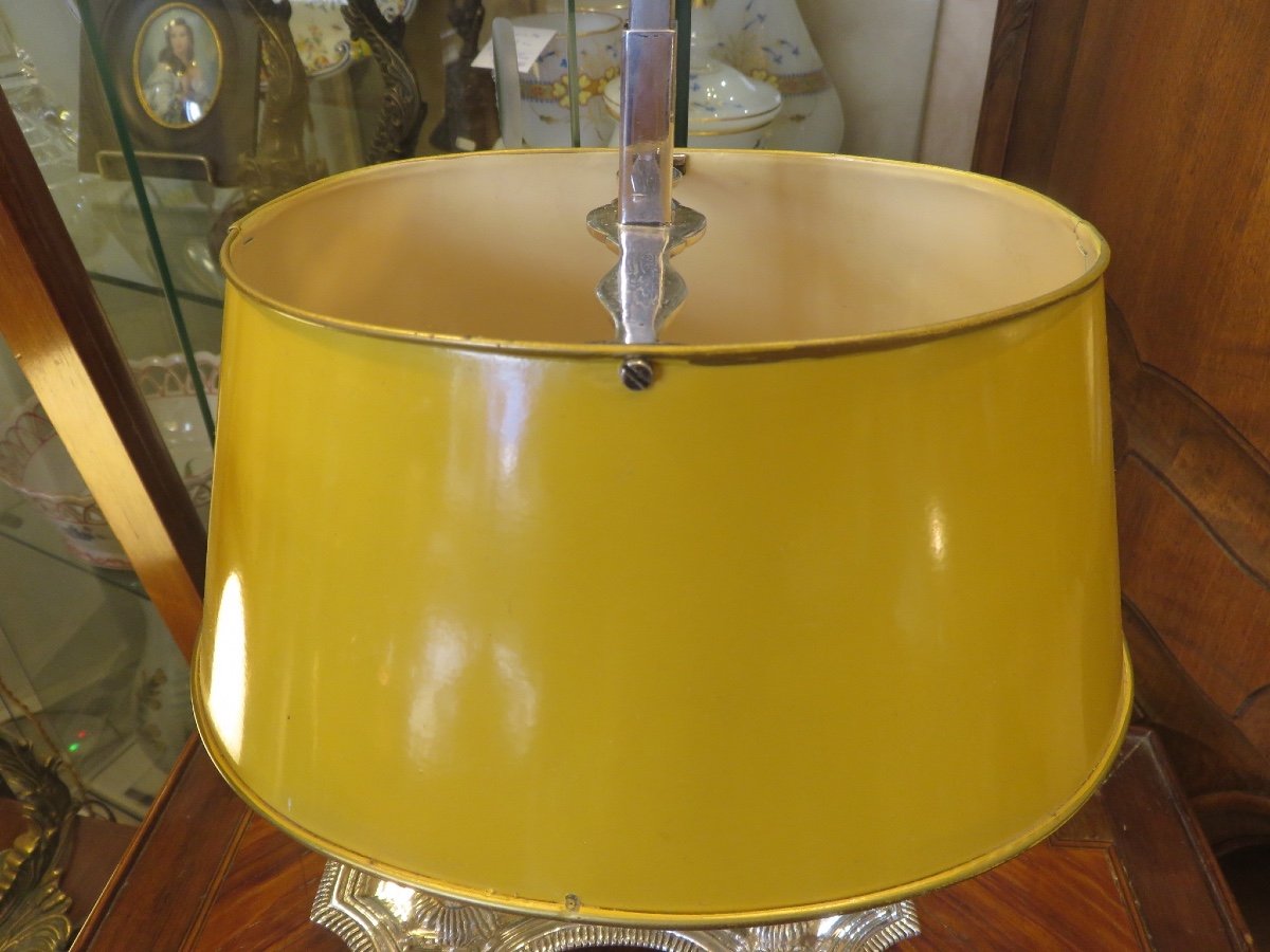 Hand Hot Water Bottle Lamp With Two Lights, In Silvered Bronze, Early 20th Century-photo-7