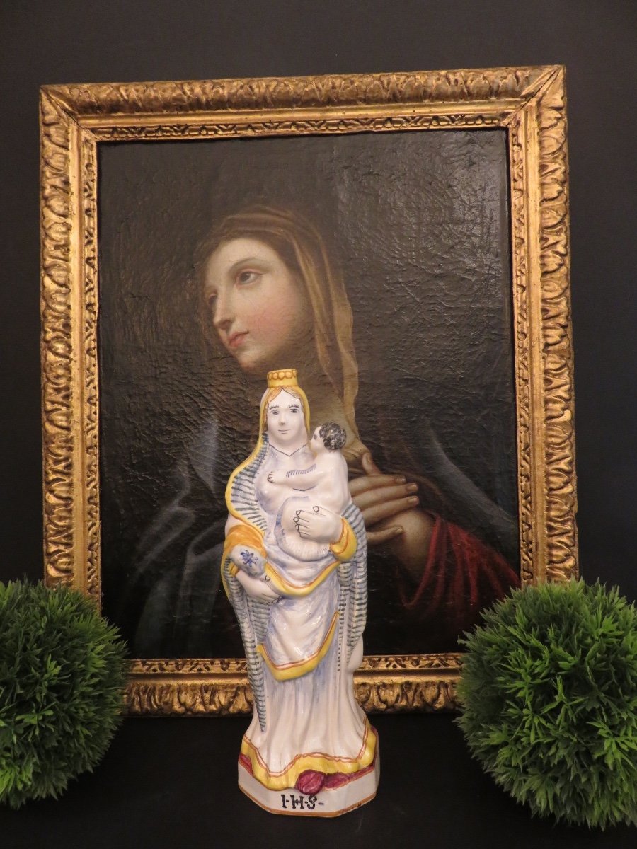 Virgin In Polychrome Earthenware Called Virgin Of Childbirth-photo-5
