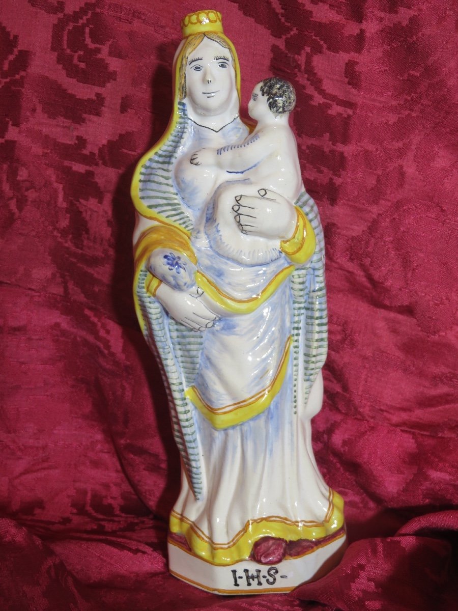 Virgin In Polychrome Earthenware Called Virgin Of Childbirth