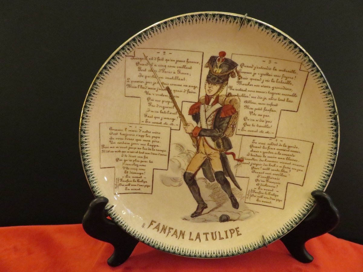 Six Fine Earthenware Plates Called "talking": Popular Songs Choisy Le Roi-photo-4